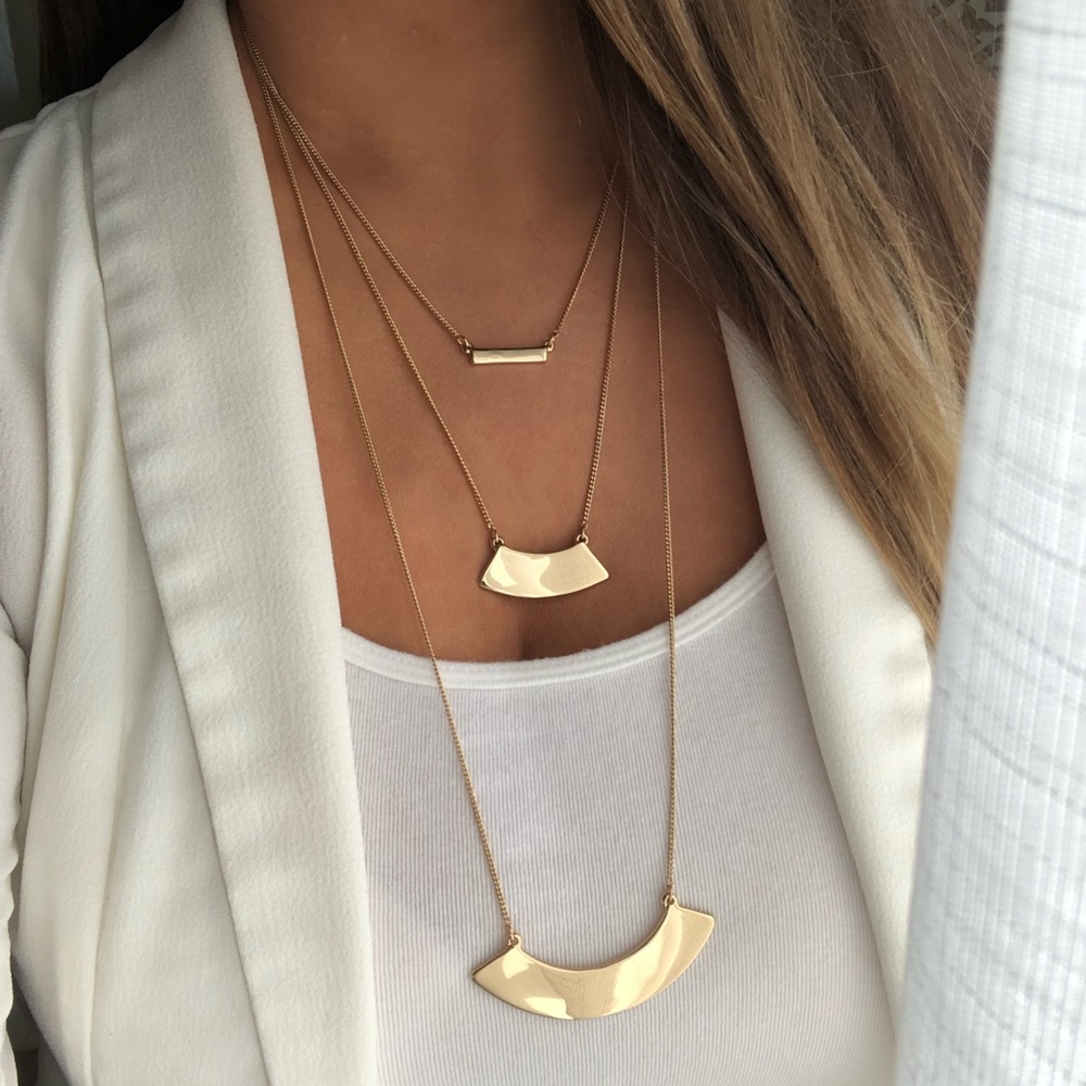 Express gold bar layered necklace - Picture 2 of 2